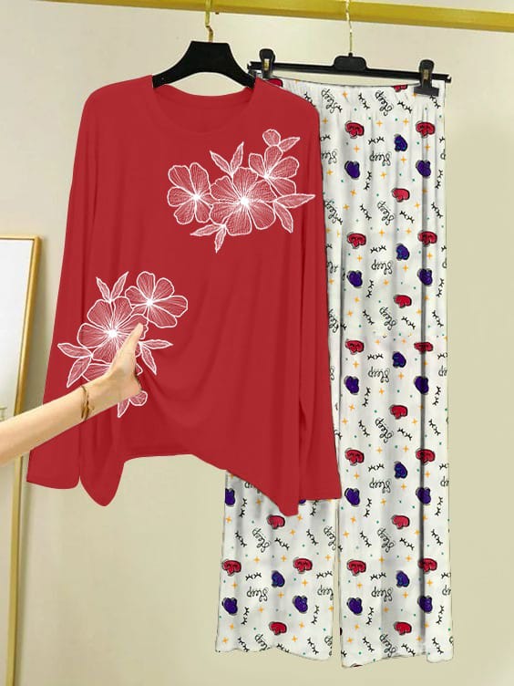 Floral Printed Pajama Set