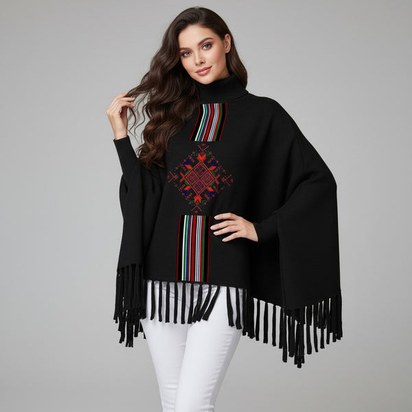 Printed Fleece Poncho